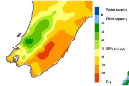 2.2 Soil moisture assessment from the NIWA-Drought Monitor Figure 2.