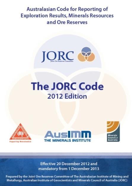 CRIRSCO-2010, JORC-2012, PERC-2012, SPE-PRMS, Australian and Canadian Codes for
