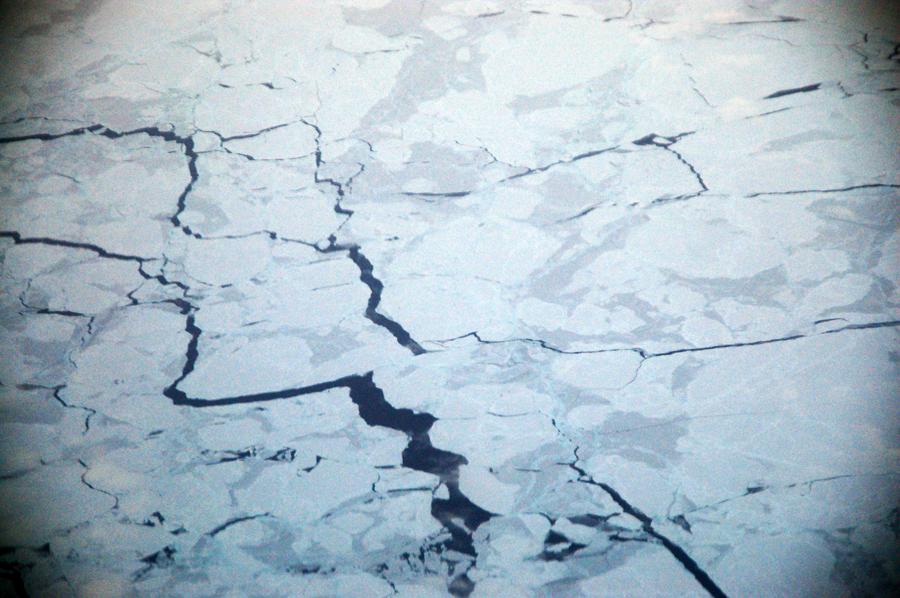 Sea ice forming and breaking Hudson