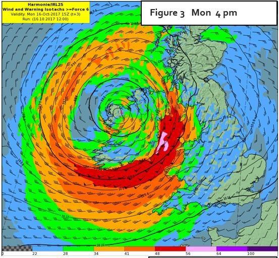4.4 The Day of the Storm: Monday the 16 th October 2017 The day dawned with fine and unusually warm conditions for most areas.