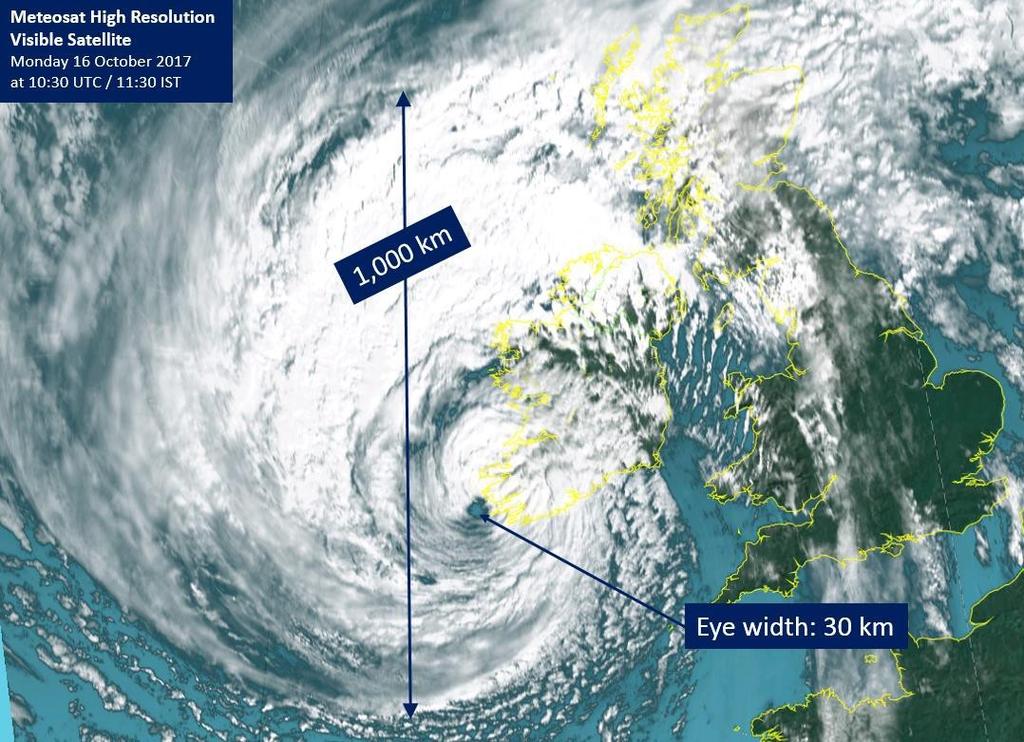 1 Storm Ophelia Ophelia was a rare hurricane setting a new record as the farthest east occurring major Hurricane in the Atlantic Basin and subsequently made landfall over Ireland on Monday the 16 th