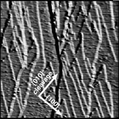 This is in agreement with the known Burgers vectors for rock-salt structures [8]. Figure 5. 7.5 7.5 nm 2 lateral force images of KF(001).