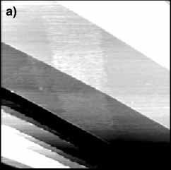 R.W. Carpick et al. / Potassium halide surfaces in ultrahigh vacuum 97 Figure 8. (a) Topographic image of a 1.2 1.2 µm 2 region of KCl. (b) Simultaneous lateral force image.