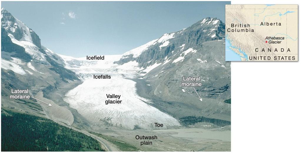 Landforms caused by mountain glaciers