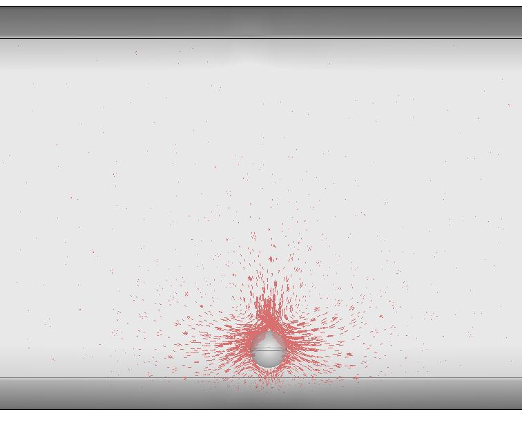 computational domain are: length: 50 d, width: 10 d, height: 10 d. The simulation results indicate that, the Janus particle reaches a steady separation distance within 7.2s as shown in figure 7-8.