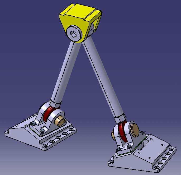Spherical Joints: Permit to reduce transmitted loads (no moment). Gravity support 1.