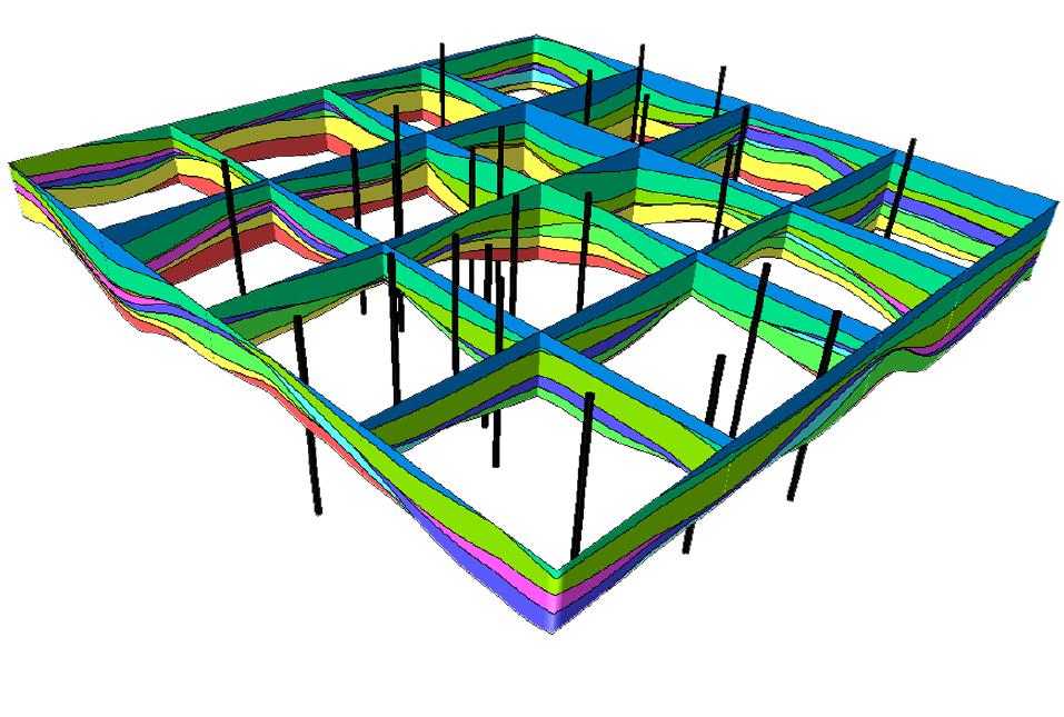 as (a) Simulations on a 100 x 100 x 10 cornerpoint grids with 25