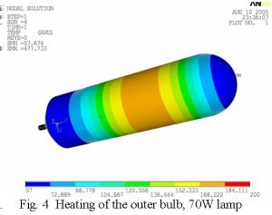 The 70W sodium discharge lamp has been modelled as 3D object (Fig. 3) with a couple of simplifications using computer system SolidEdge.