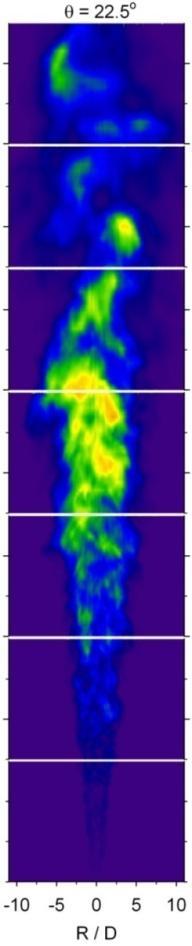 Figure 12. Simulated images of infrared radiation intensity (2.77 +/- 0.