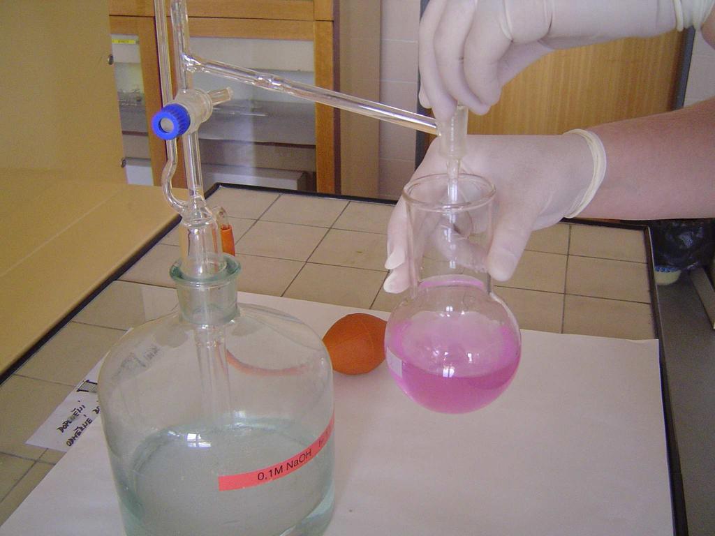 The method is based on a chemical reaction between a solute of interest and a titrimetric reagent titration =