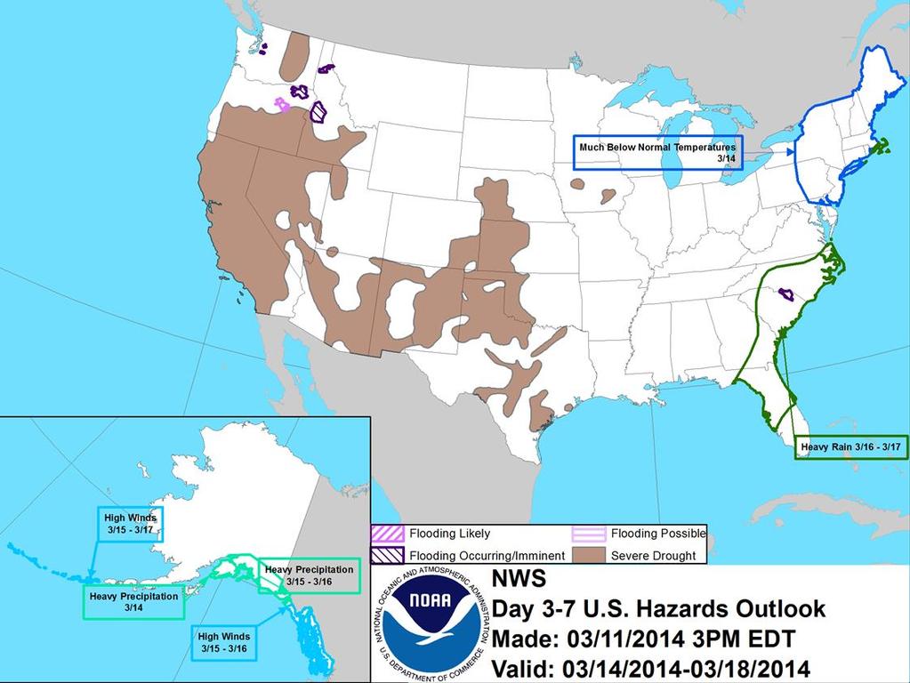 Hazard Outlook: March 14 18 http://www.cpc.ncep.