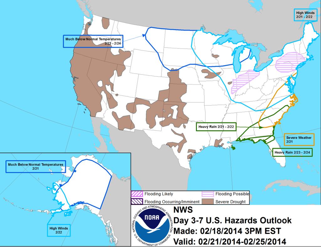 Hazard Outlook: February 21 25 http://www.cpc.ncep.