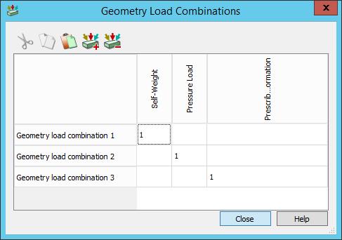 Geometry browser Loads Combinations Open geometry load combination table [Fig. 80] [Fig.