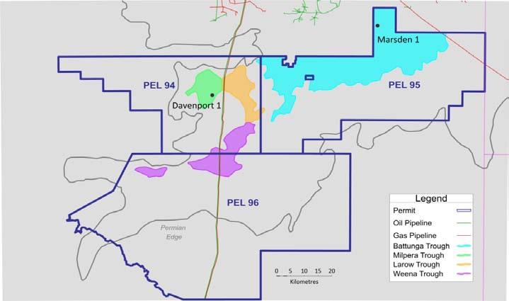 Strike s permit areas The Marsden 1 well in PEL 95 to spud in February, followed by the Davenport 1 well in PEL 94 OVERVIEW: Strike Energy Limited is pleased to outline further details of its Cooper