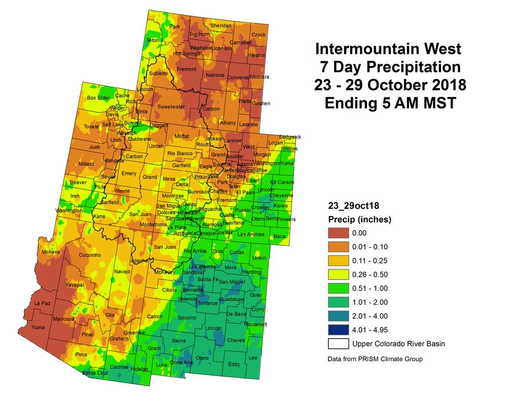 10/30/2018 NIDIS Drought and Water Assessment NIDIS Intermountain West Drought Early Warning System October 30, 2018 Precipitation The images above use daily precipitation statistics from NWS COOP,