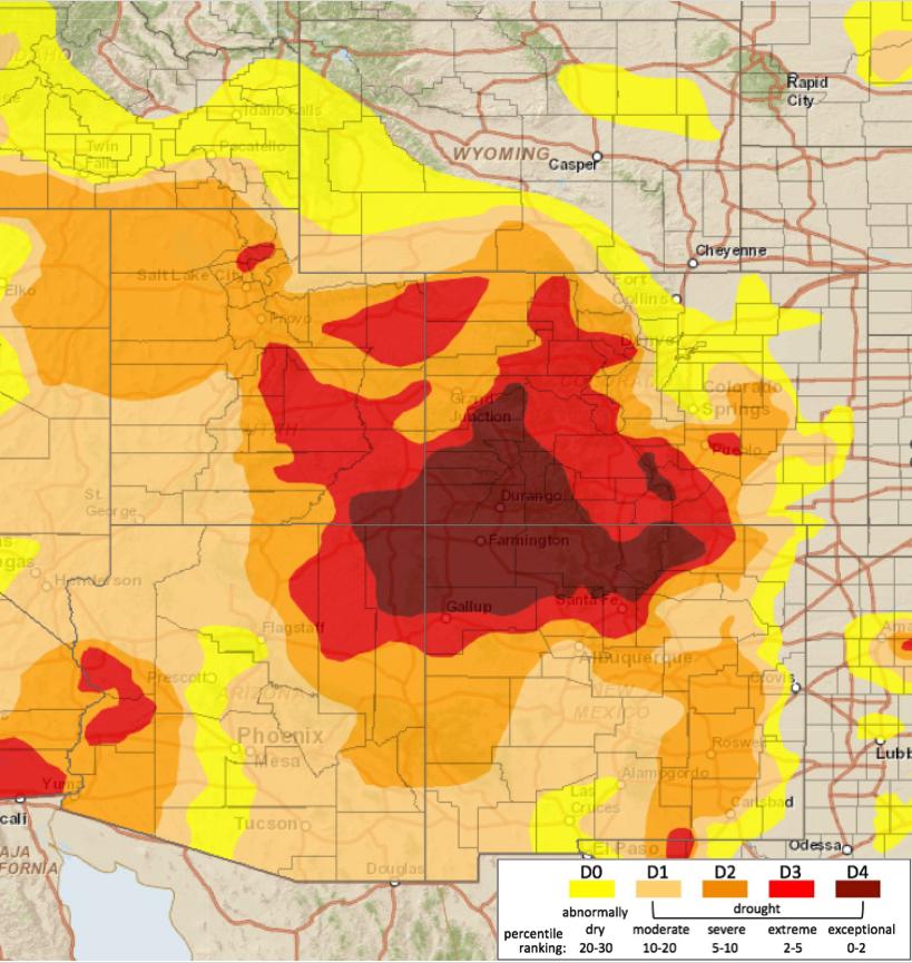 10/30/2018 NIDIS Drought and Water Assessment Summary and Recommendations Above is the most recent release of the U.S. Drought Monitor map for the UCRB region.
