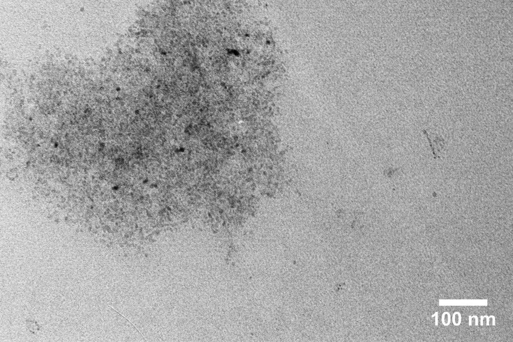 Fig. S10 Low magnification TEM images of small particles remained in the supernatant after the centrifugation process. 1.
