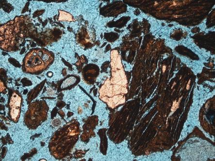 From plug/rock fragments - Blue epoxy resin impregnated thin-section (for both carbonate and clastic deposits) - Blue epoxy