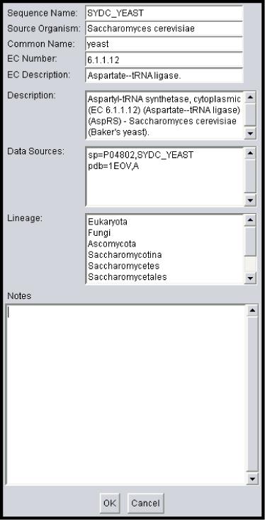 MultiSeq: Display and Edit Metadata External databases are crossreferenced to display metadata such as taxonomic information and enzymatic function
