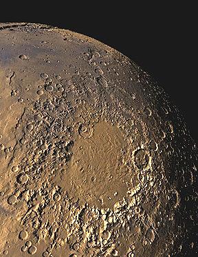 is much more heavily cratered than the Earth and Venus s Craters Has regions with similar crater density to that found at Mercury