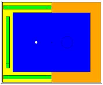 radius for W filter Sample cavity: void, radius 10 mm, distance to