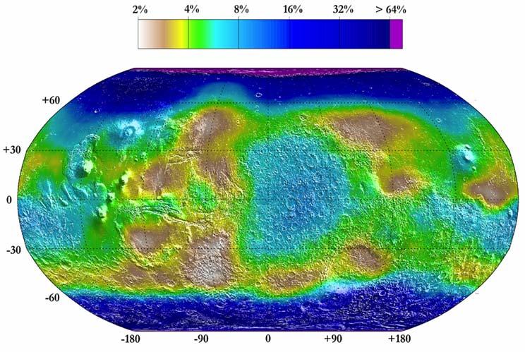 An ice-rich layer discovered by Mars Oddyssey below