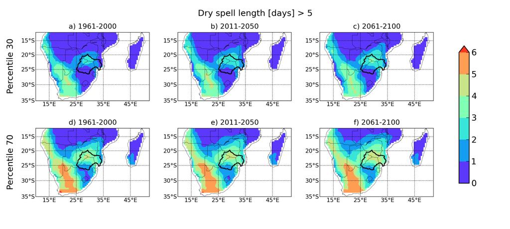 RESULTS FREQUENCY OF EVENTS IN DJF SEASON science Expected number of dry spells longer than 5 days
