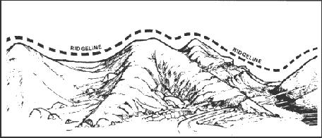 Map Terrain Feature Ridgeline: A ridgeline is a line of high ground,
