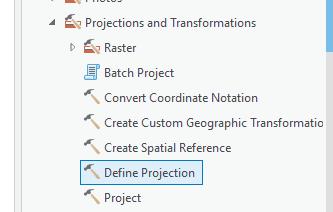 Projecting Data to a New File The Project Tool The above section describes on the fly projection, which changes coordinate values temporarily so they may be viewed together.