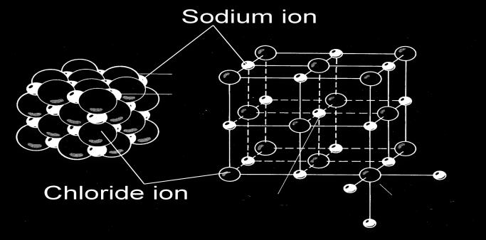 Each Na + ion is surrounded by 6 Cl - ions.