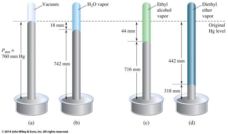 Vapor Pressure Measure using a barometer.