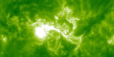 Solar Flares Defined as a sudden, rapid, and intense variation in brightness. Occurs when magnetic energy that has been built up is suddenly released by magnetic reconnection.