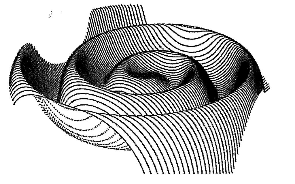 The heliospheric current sheet modeled for a 15 tilt of the solar magnetic equator.