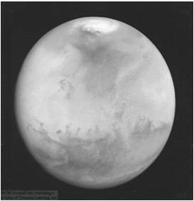 The Atmosphere of Mars Very thin: Only 1% of pressure on Earth s surface 95% CO 2 Even thin Martian atmosphere evident through haze and
