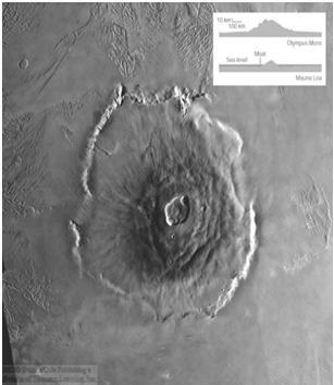 Vallis Marineris Reddish deserts of broken rock, probably smashed by meteorite impacts.