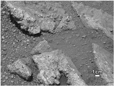 water on Mars (3) Same outcrop shows small-scale
