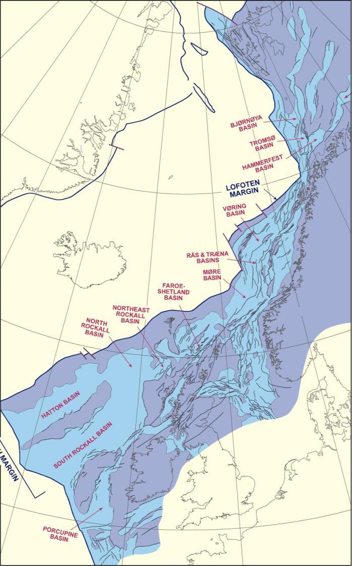 NE Atlantic Margin Tectonic Elements NE Atlantic province contains a series of linked Triassic
