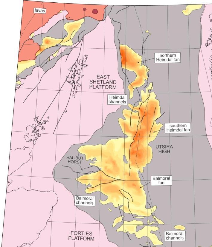 Palaeocene-Eocene Reservoir Distribution Sandstone Thickness maps