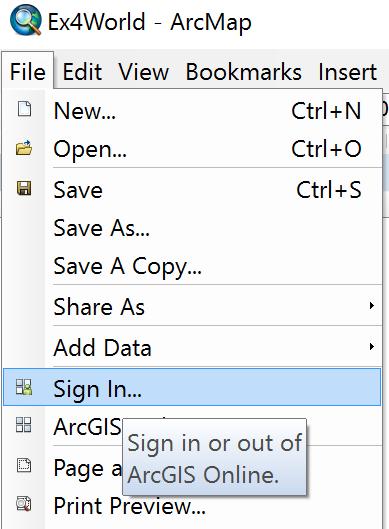File/Sign In to ArcGIS Online using your University of Canterbury Organizational Account login Your