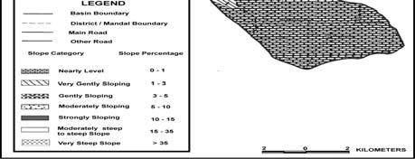 Slope map of the area as shown in Figure 6, indicates that it varies from 0 to more than 35%. cover.