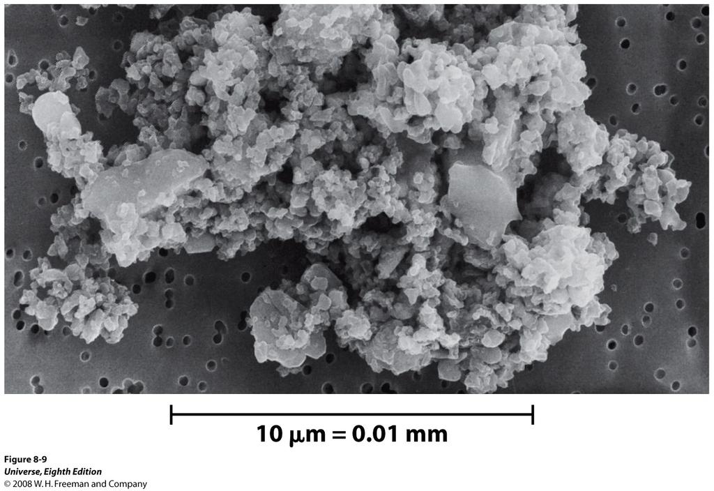 This highly magnified image shows a microscopic dust grain that came from interplanetary space. It entered Earth s upper atmosphere and was collected by a high-flying aircraft.