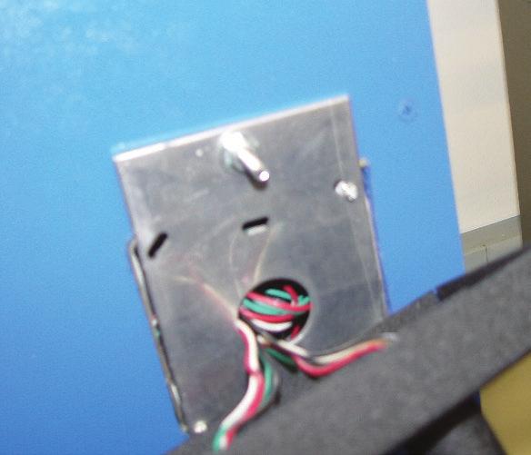 Pull wall wiring through plate hole and attach to electrical box. 3.