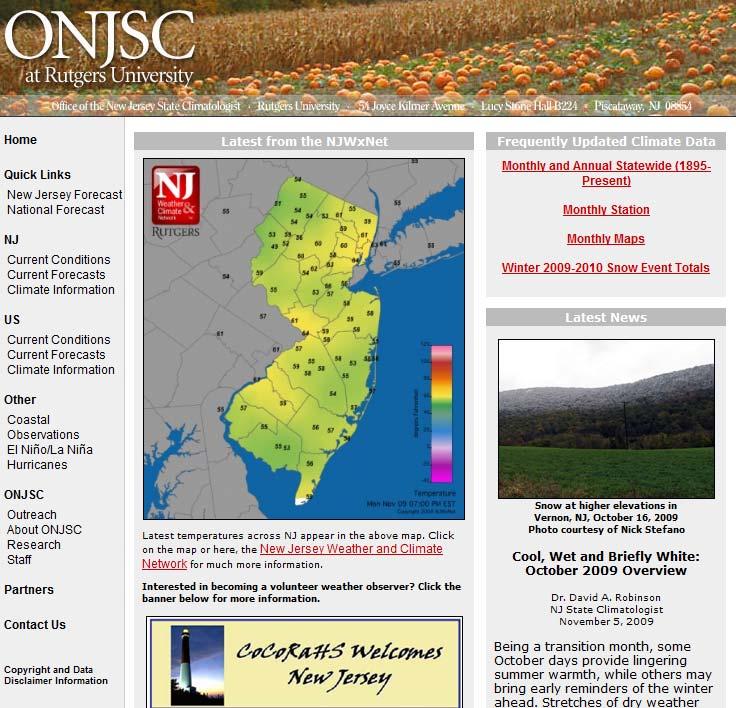 Office of the NJ State Climatologist Our mission: