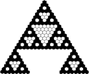 Figure 10: The odd numbers colored, Sierpinski s Triangle Figure 11: The prime numbers colored 2.