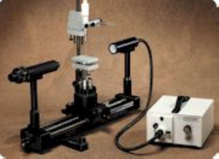 Chapter 3. EXPERIMENTAL & MATERIALS 56 Experimental setup The goniometer used for contact angle measurements was a Ramé-Hart (model no. 100-00) goniometer (Figure 3.7).