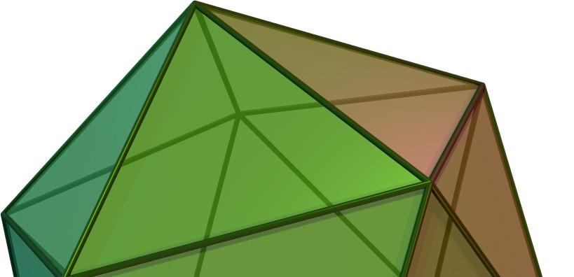The (Rotational) Icosahedral Group, I ~ A5 Properties of the icosahedron: 0 faces 30 edges 1 vertices