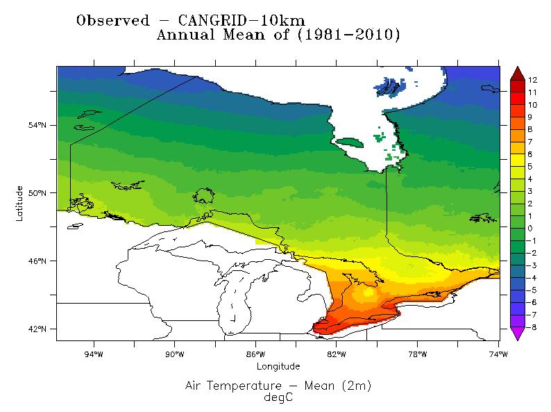Ontario s Climate Trends: Temperature Ontario temperatures are