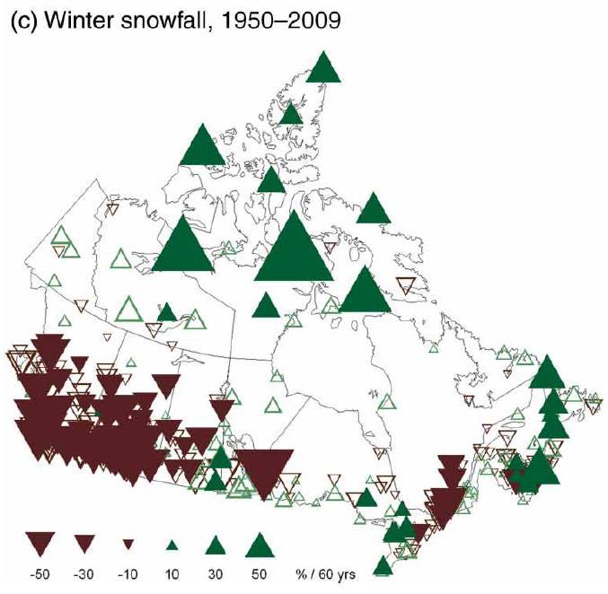 Ontario s Climate Trends: Precipitation Ontario is getting wetter Winter snowfall increases in southern Ontario near the Great Lakes