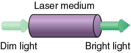 Laser Amplification Stimulated emission can amplify light Laser medium contains excited atom-like systems Photons must