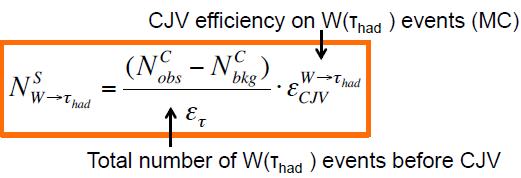 Estimation of W ( lν)+2jets background Estimate the number in signal region from the number in background region. Keep only 1 isolated lepton in control region, veto additional leptons.